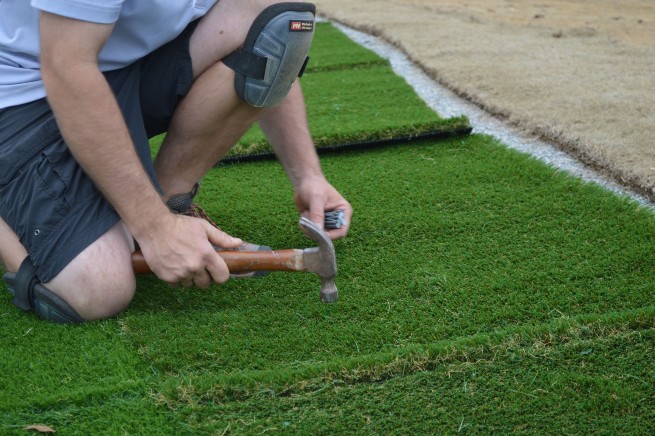 Atlanta artificial grass installation - infill